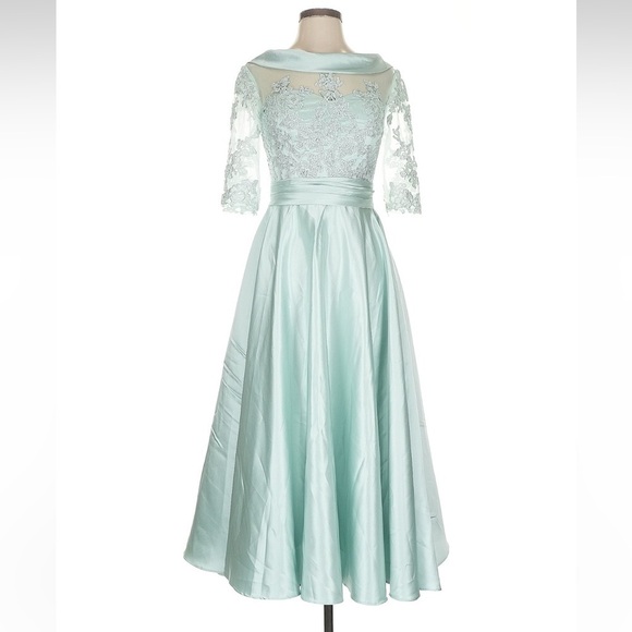 Missacc Dresses & Skirts - Missacc Mint Green Cocktail Lace Midi Dress Size 2